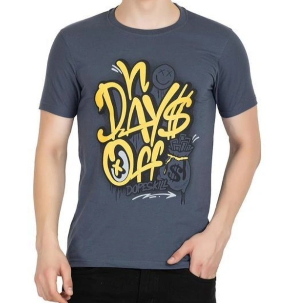 Round Neck Printed T-shirt  - S