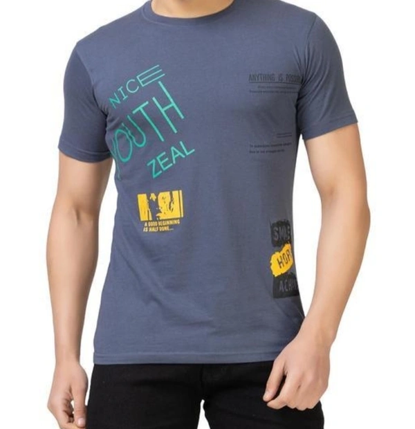 Round Neck Printed T-shirt  - XXXL