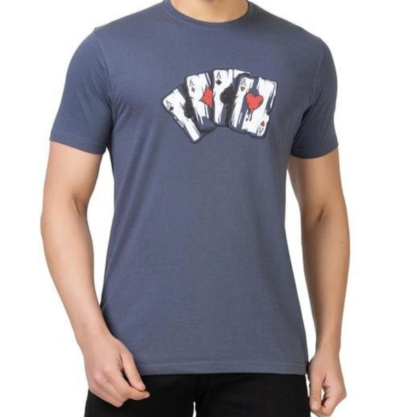Round Neck Printed T-shirt  - L