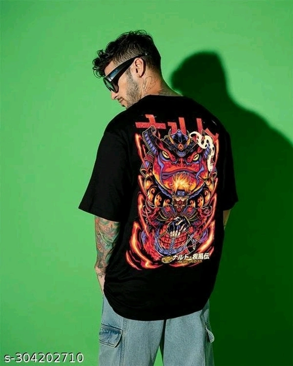 Anime Round Neck T-shirt For Men - L