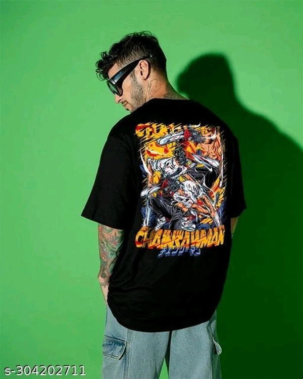 Anime Round Neck T-shirt For Men - L