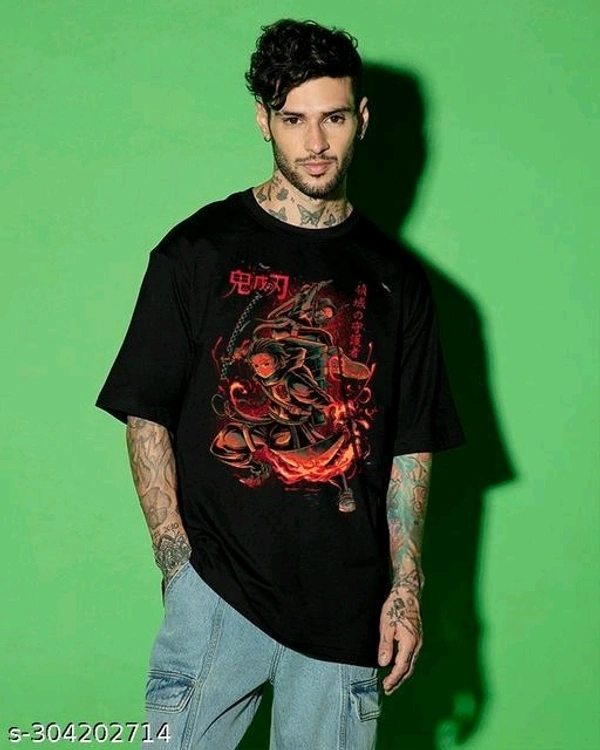 Anime Round Neck T-shirt For Men - XXL