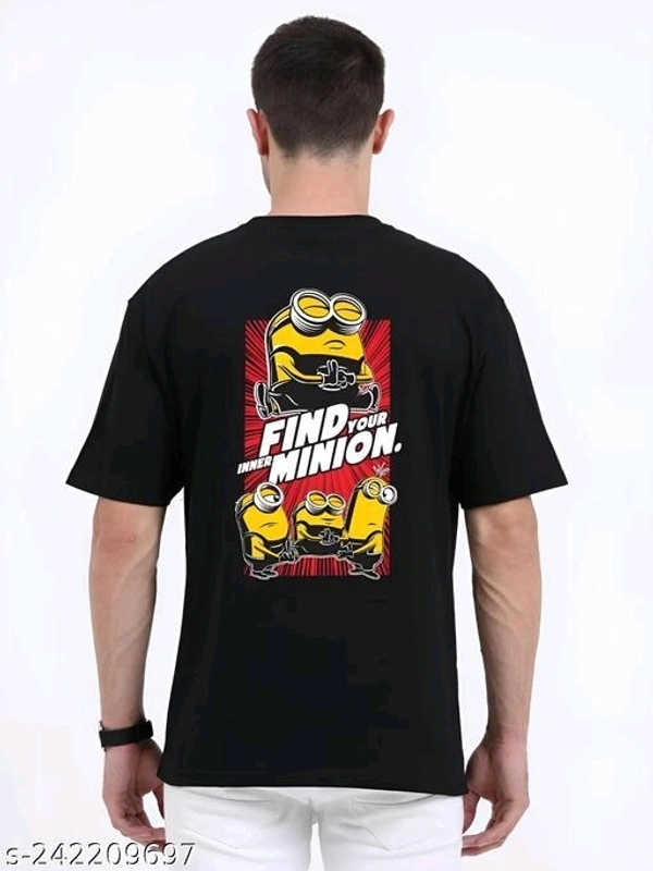 Oversized Minion T-shirt For Men  - Black, XXL