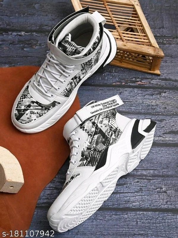 Casual Synthetic Leather Sneakers For Men - 7