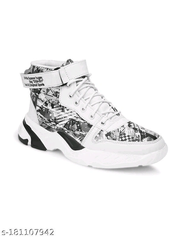 Casual Synthetic Leather Sneakers For Men - 8