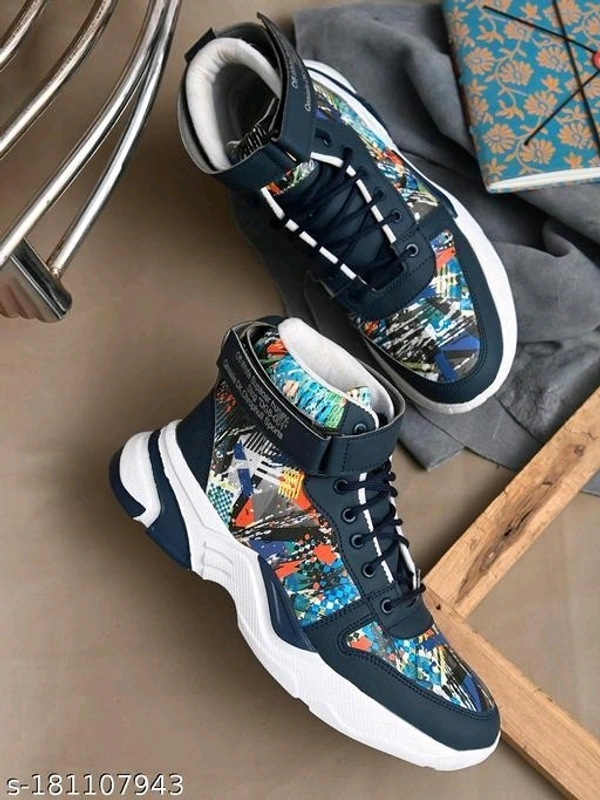 Casual Synthetic Leather Sneakers For Men - 6