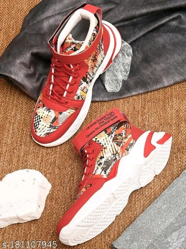 Casual Synthetic Leather Sneakers For Men - 8
