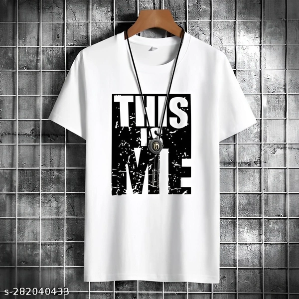Stylish T-shirt For Men  - L, White