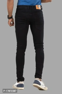 Stylish Black Denim Solid Mid Rise Jeans For Men  - Black, 38