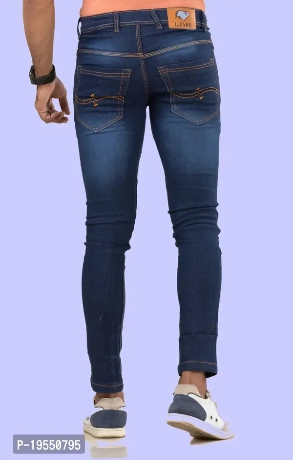 Stylish Blue Denim Mid Rise Jeans For Men - 30