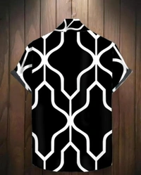 Black Printed Shirt For Men  - L