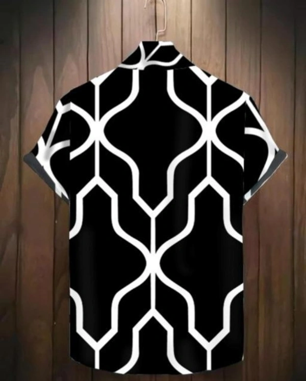 Black Printed Shirt For Men  - XL