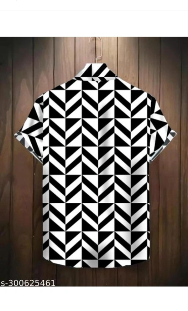 Black And White Printed Shirt For Men  - L