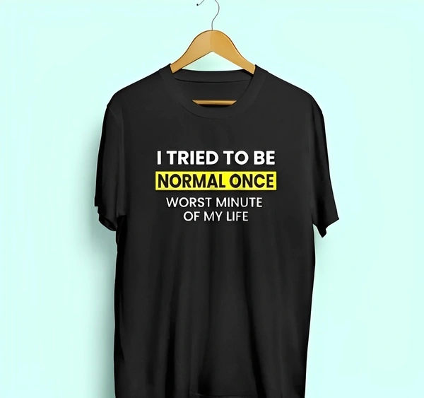 Quotes Printed Stylish T-shirt For Men  - M