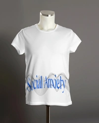 Oversize "Social Anxiety " Tshrit  - S, White