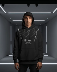 "Storm" Hoodie  - Black, L