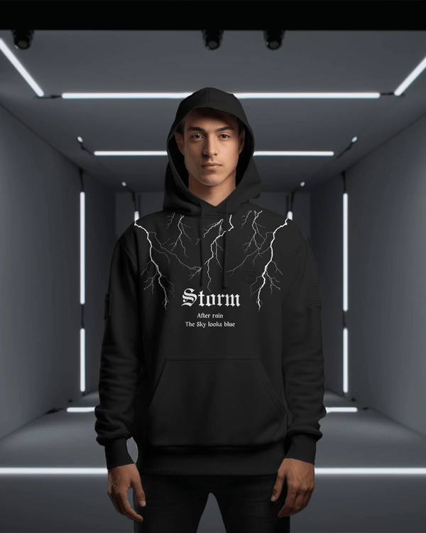 "Storm" Hoodie  - Black, L