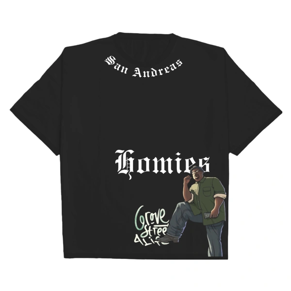 Oversize "Homies" Tshirt  - XL, Black