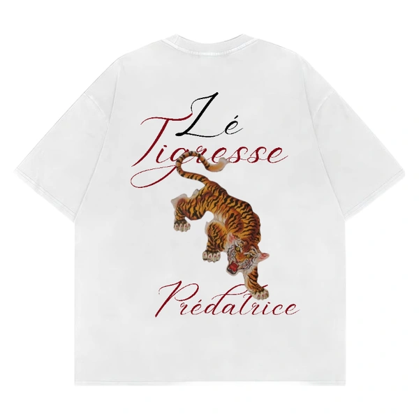 "Lé tigresse" Oversize Tshirt  - XL, White
