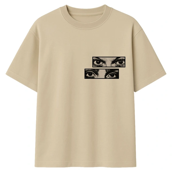 "Eyes Dont Lie " Oversize Tshirt  - Beige, M