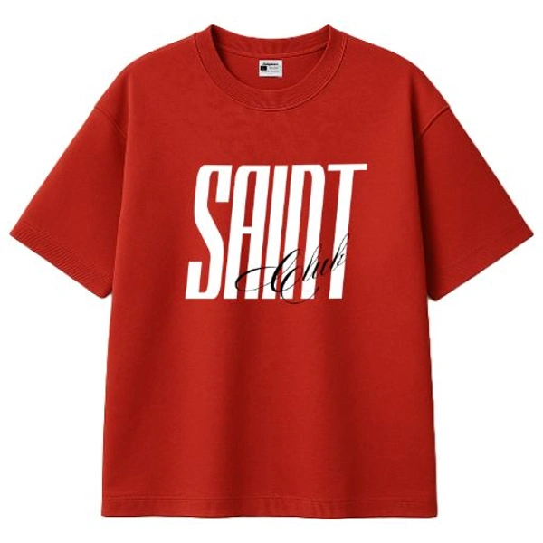 "SAINT CLUB" Oversize Tshirt  - Red, S