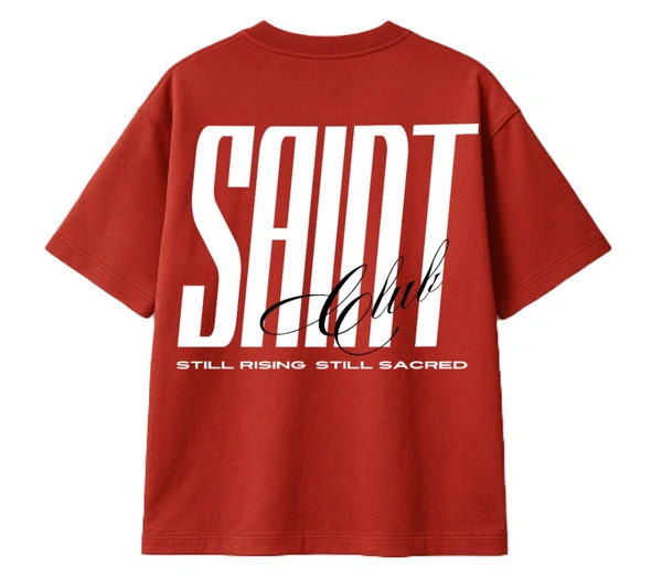 "SAINT CLUB" Oversize Tshirt  - Red, M