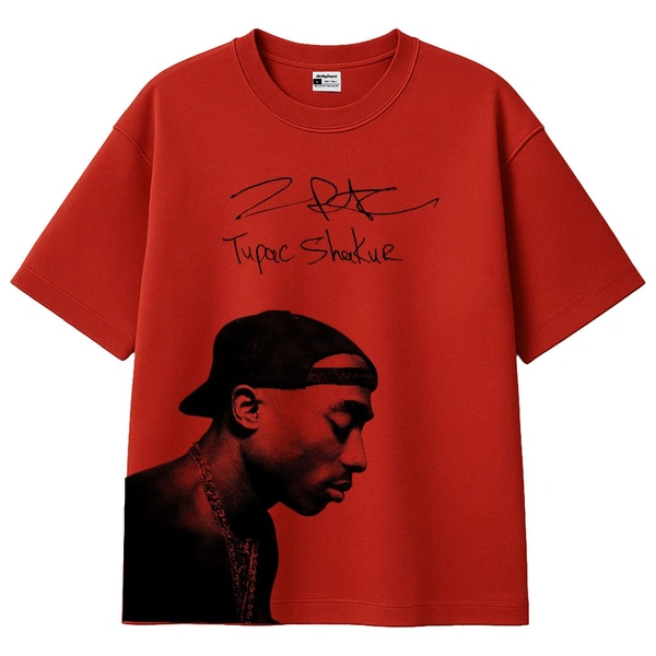 "2pac" Oversize Tshirt - Red, S
