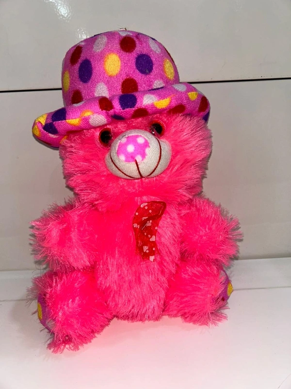 Small Teddy With Hair Pink 