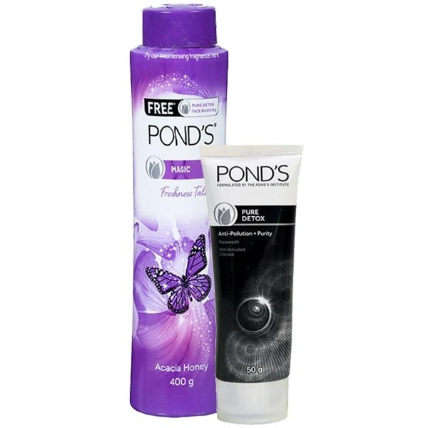 PONDS MAGIC TALC +PONDS DETOX FACE WASH FREE 400G