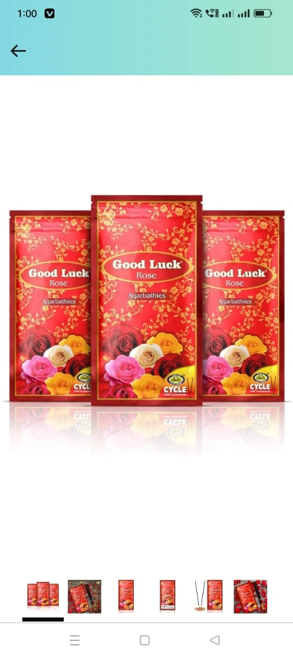 CYCLE GOOD LUCK ROSE AGARBATI 