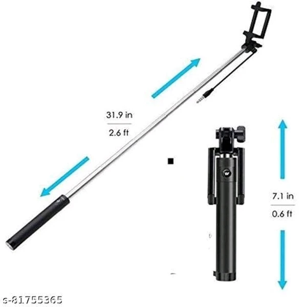 Classy Selfie Stick  - Black, Free Size