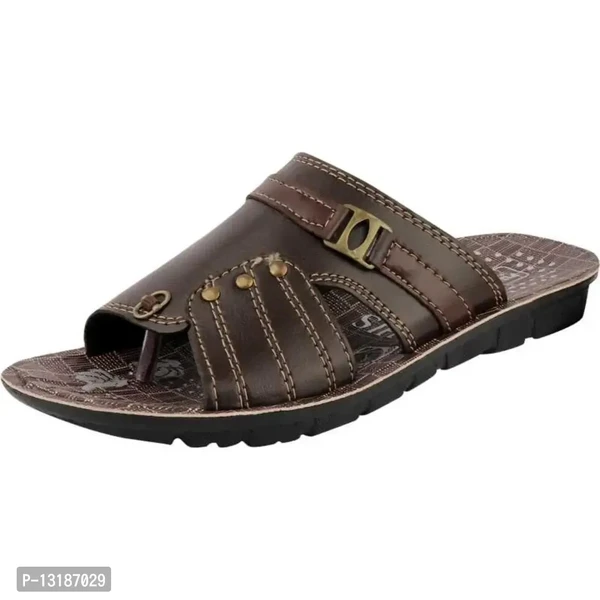 RAYS BROWN COMFORTABLE SLIPPERS FOR MEN  - UK-6