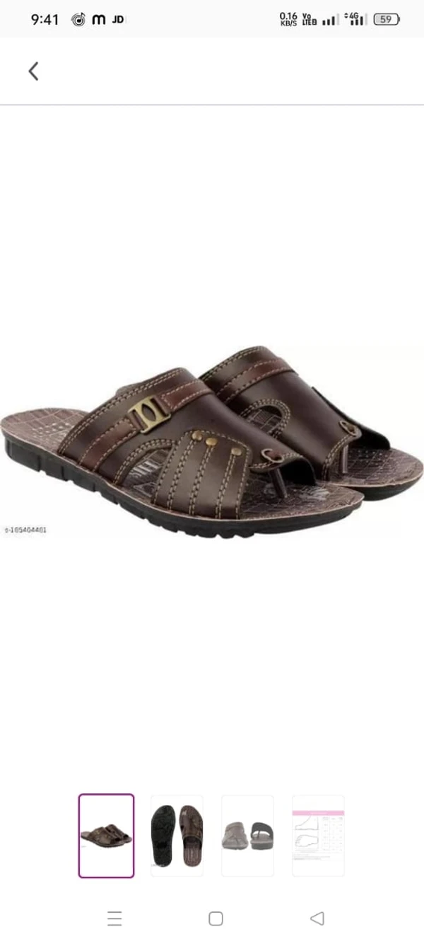 RAYS BROWN COMFORTABLE SLIPPERS FOR MEN  - UK-7