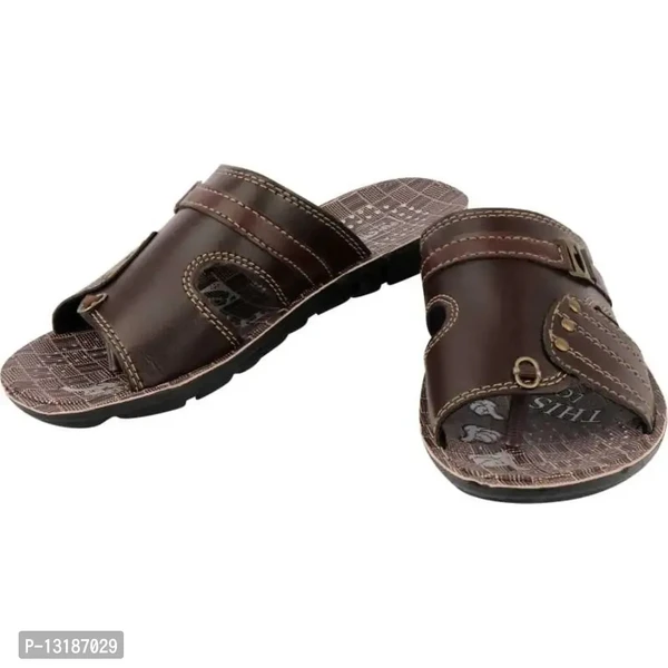 RAYS BROWN COMFORTABLE SLIPPERS FOR MEN  - UK-7