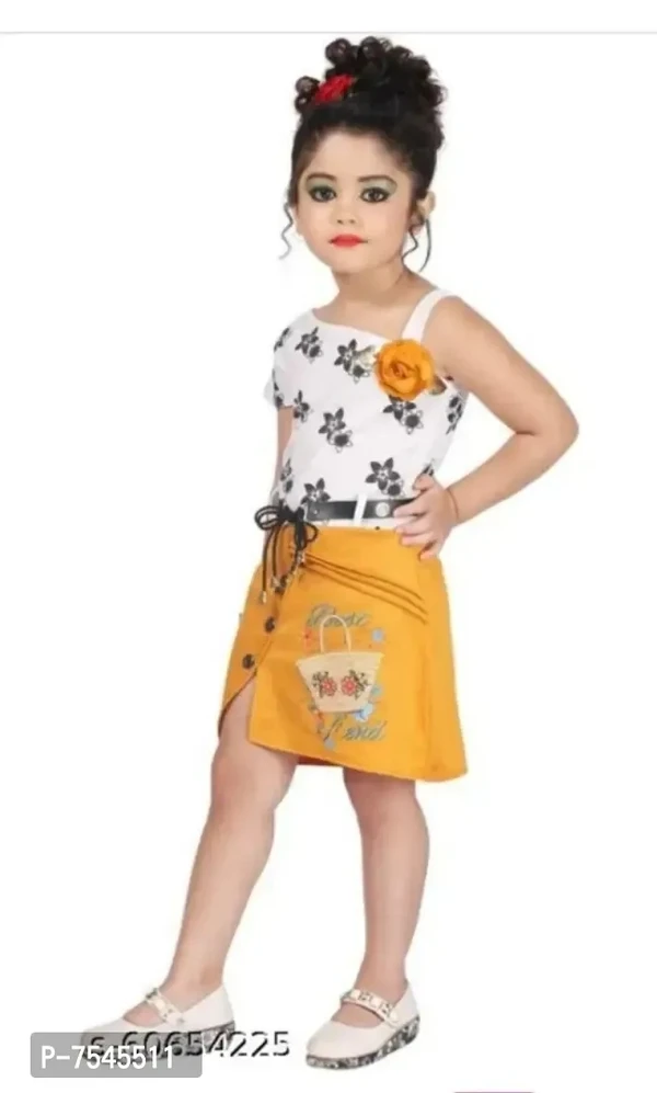 Stylish Girls Cotton Blend Dress  - 5-6 Years