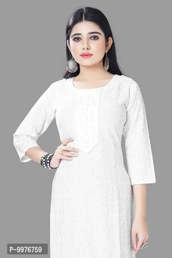 Womens Chikankari Cotton Rayon  - M