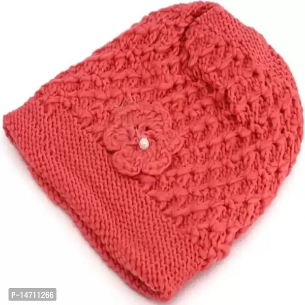 Women Woolen Cap - Red