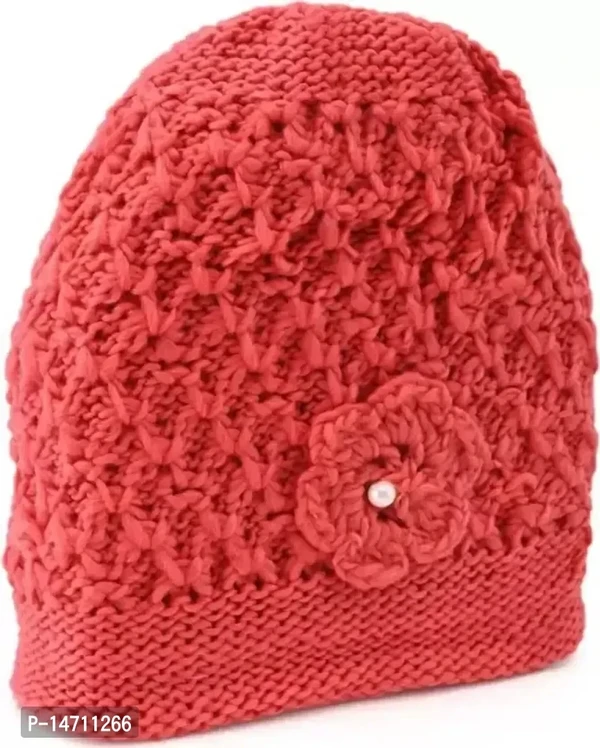 Women Woolen Cap - Red