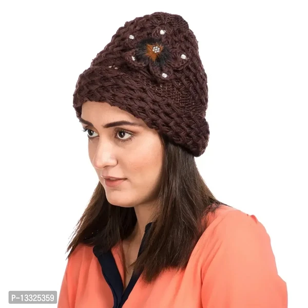 Height Woolen Women Winter Cap  - Carnaby Tan