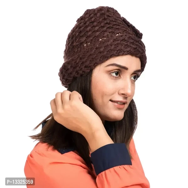 Height Woolen Women Winter Cap  - Carnaby Tan