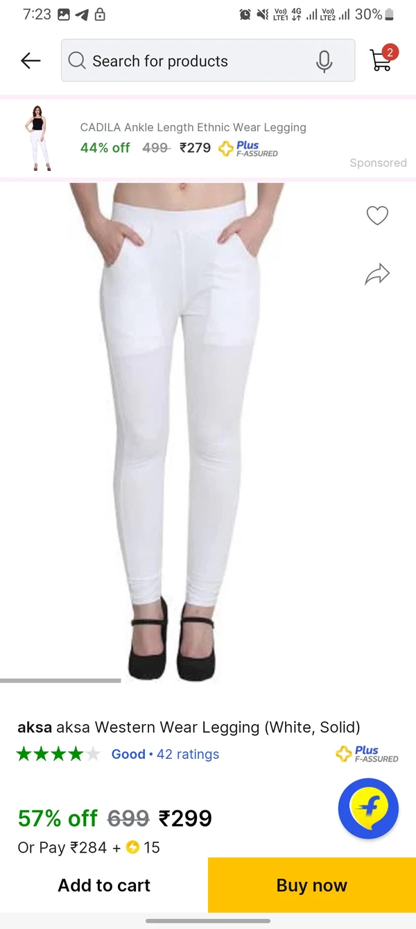 White Wool Solid Leggings  - White, 3XL