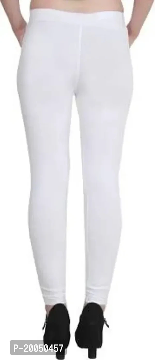 White Wool Solid Leggings  - White, 3XL