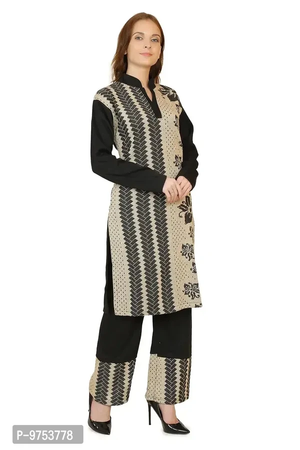 Women Woolen Palazo Set Being  - L