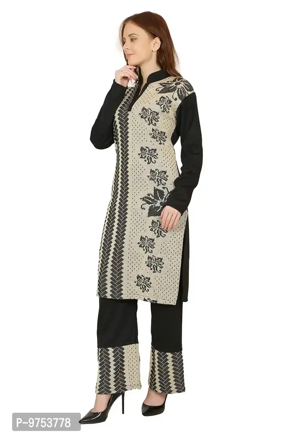 Women Woolen Palazo Set Being  - M