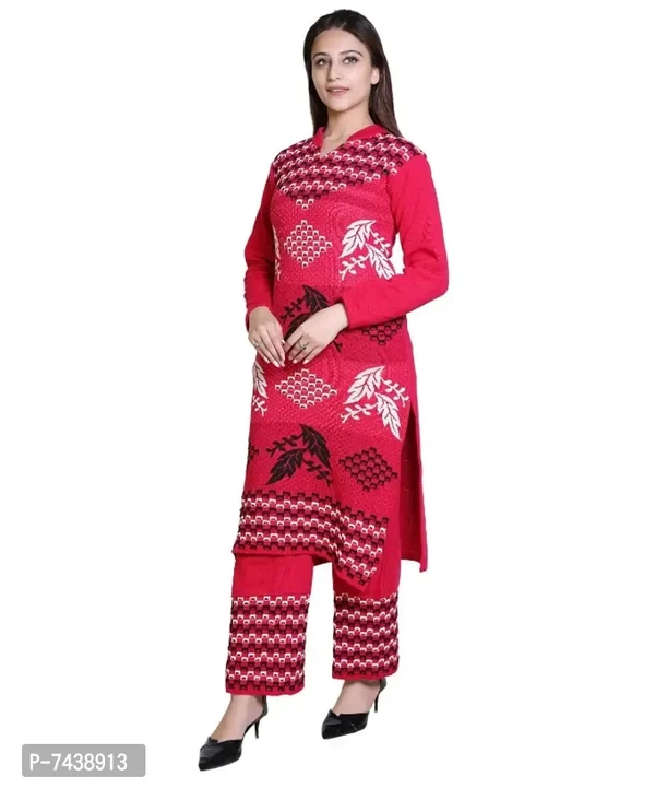 Wollen Kurta Set For Women - Red