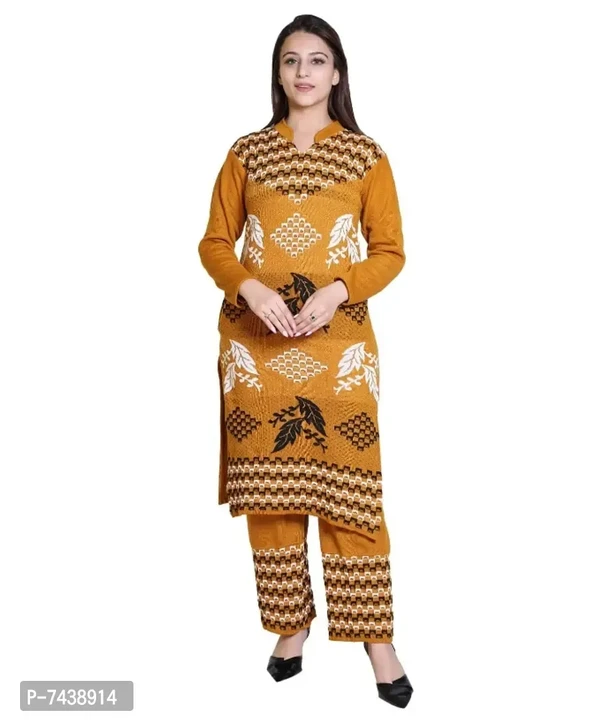 Wollen Kurta Set For Women - Tangerine