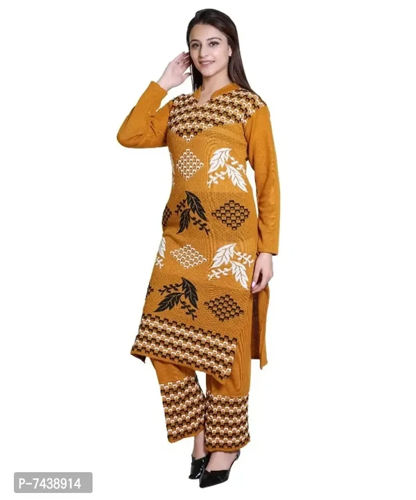 Wollen Kurta Set For Women - Tangerine