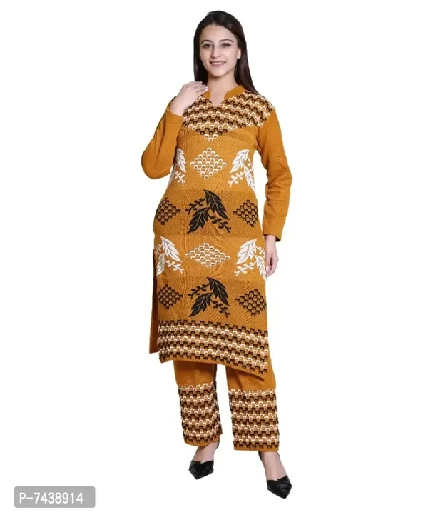 Wollen Kurta Set For Women - Tangerine