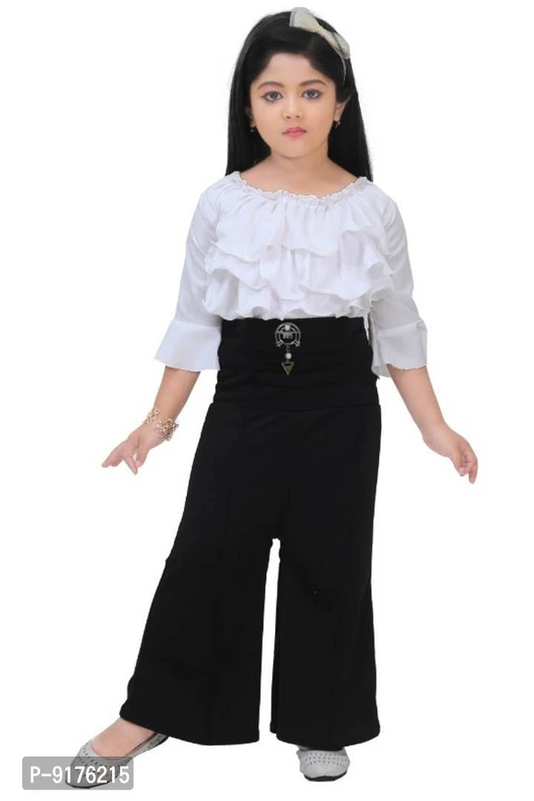 Partywear Cotton Top with Palazzo Set - 4-5 Years