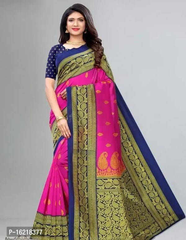 Mysore Silk Printed Sarees With Blouse 